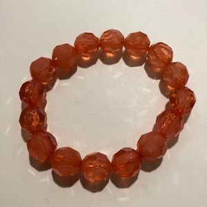 Orange Acrylic Bead Stretchy Bracelet